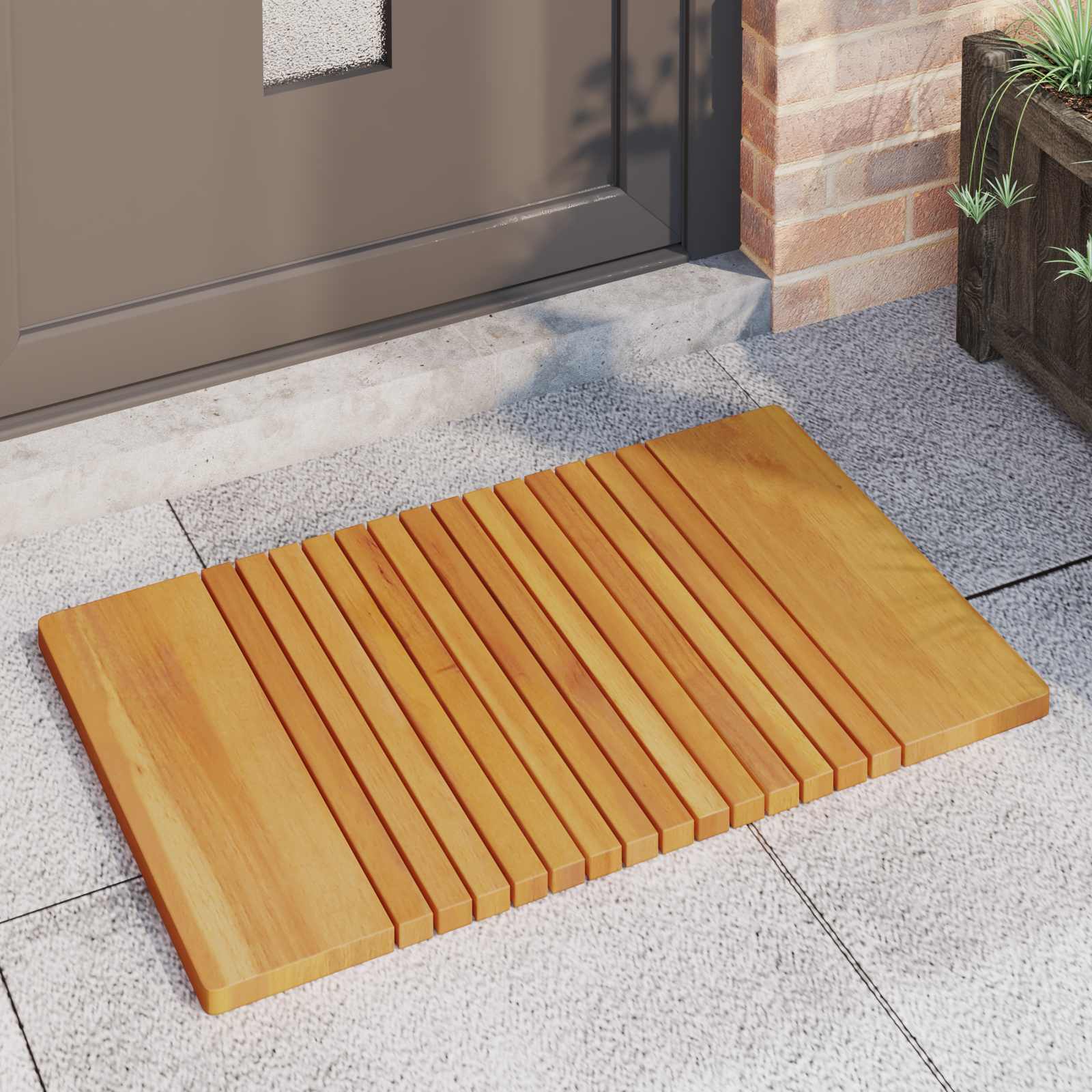 Vidaxxl Badematte Uni braun 59 x 40 cm Holz