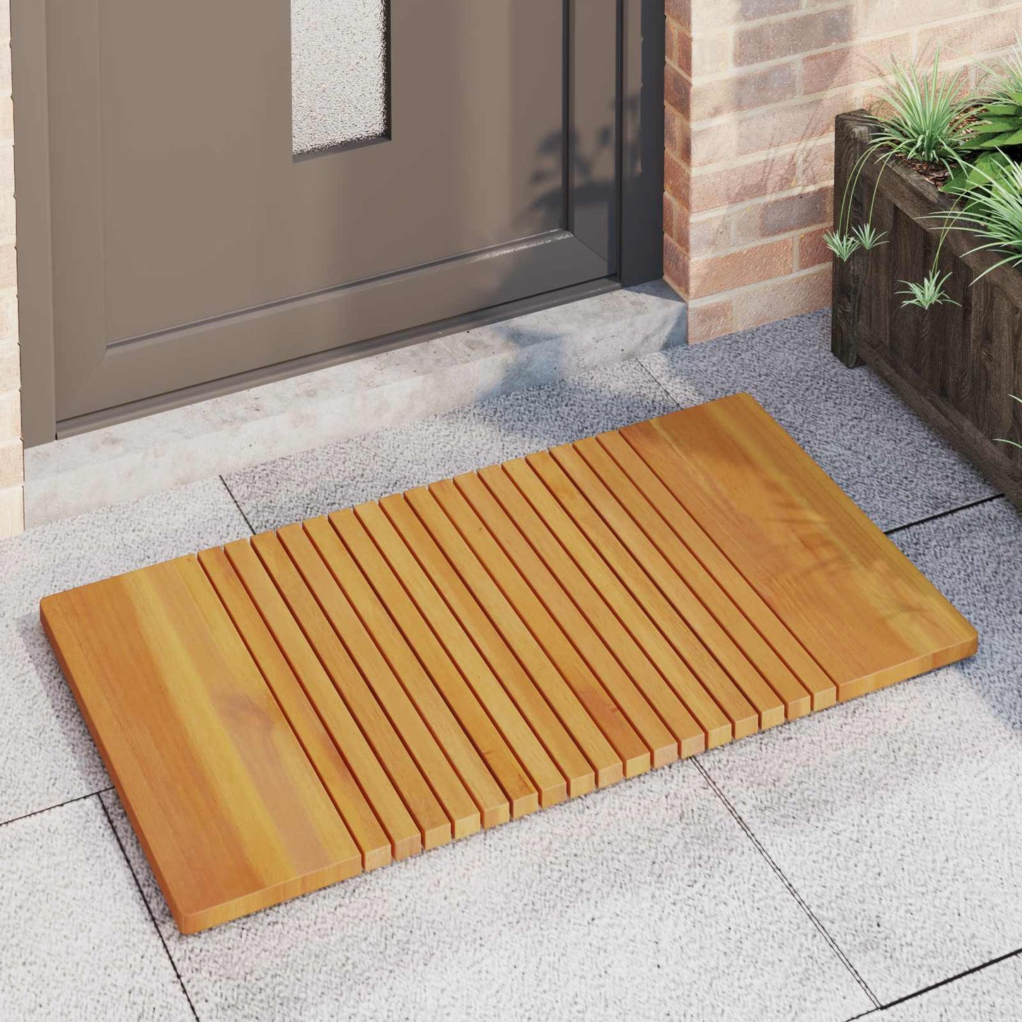 Vidaxxl Badematte Uni braun 100 x 55 cm Holz