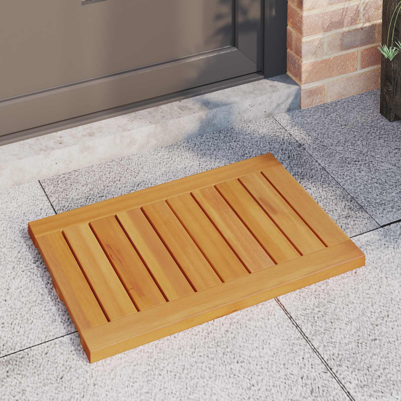 Vidaxxl Badematte Uni braun 60 x 40 cm Holz