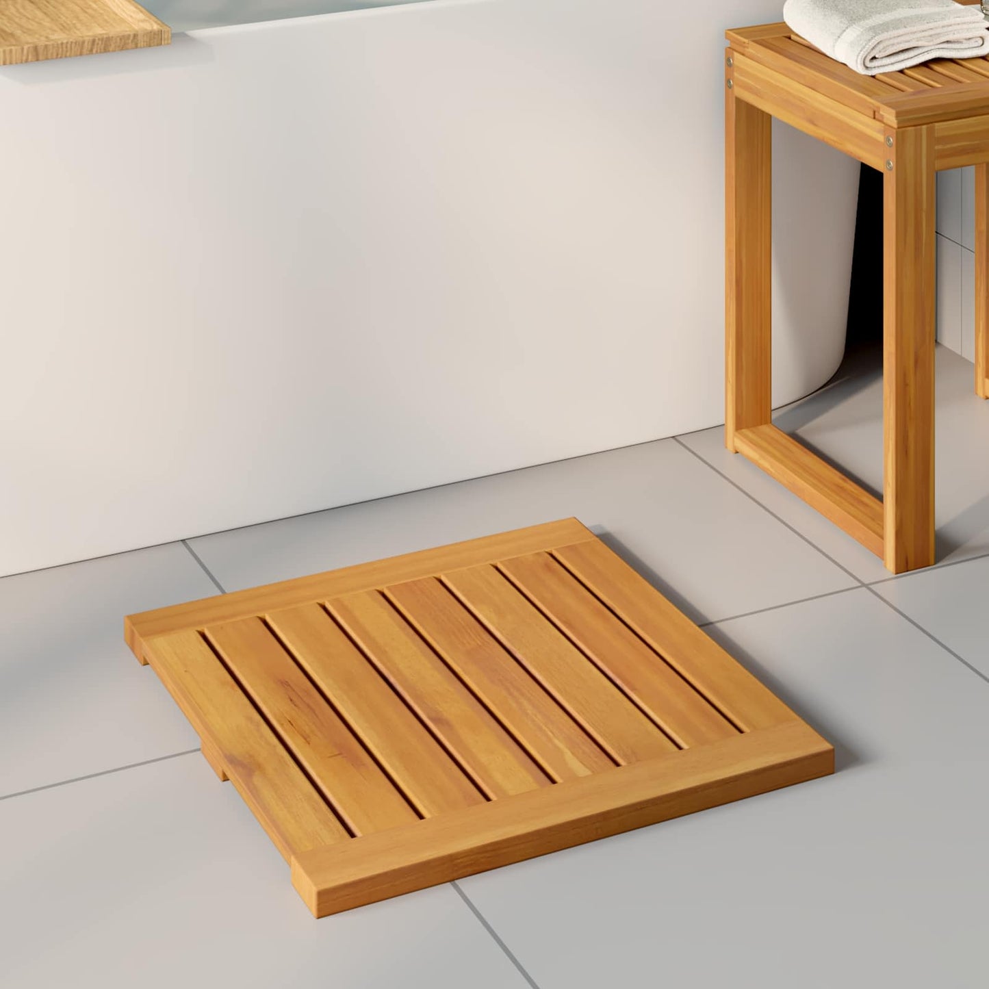 VidaXL Badematte Uni braun 50 x 50 cm Holz