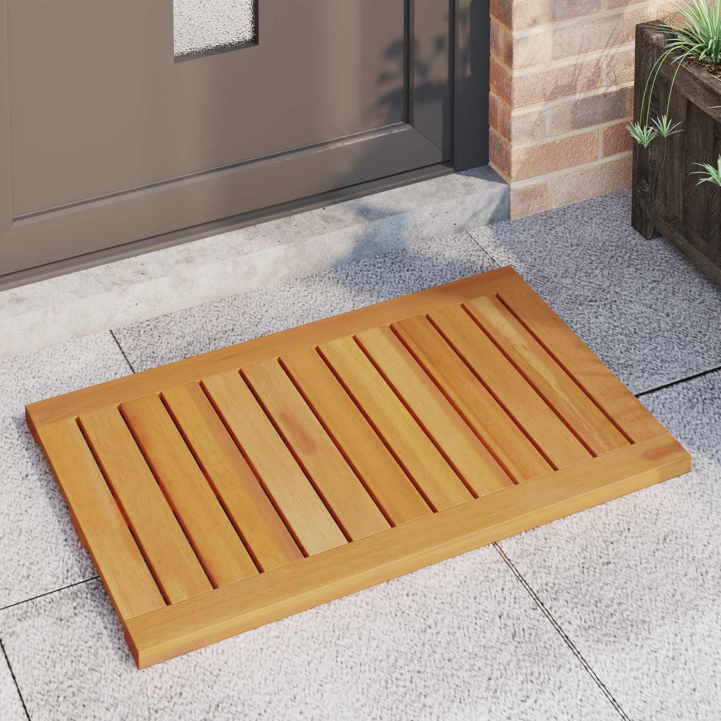 VidaXL Badematte Uni braun 80 x 50 cm Holz