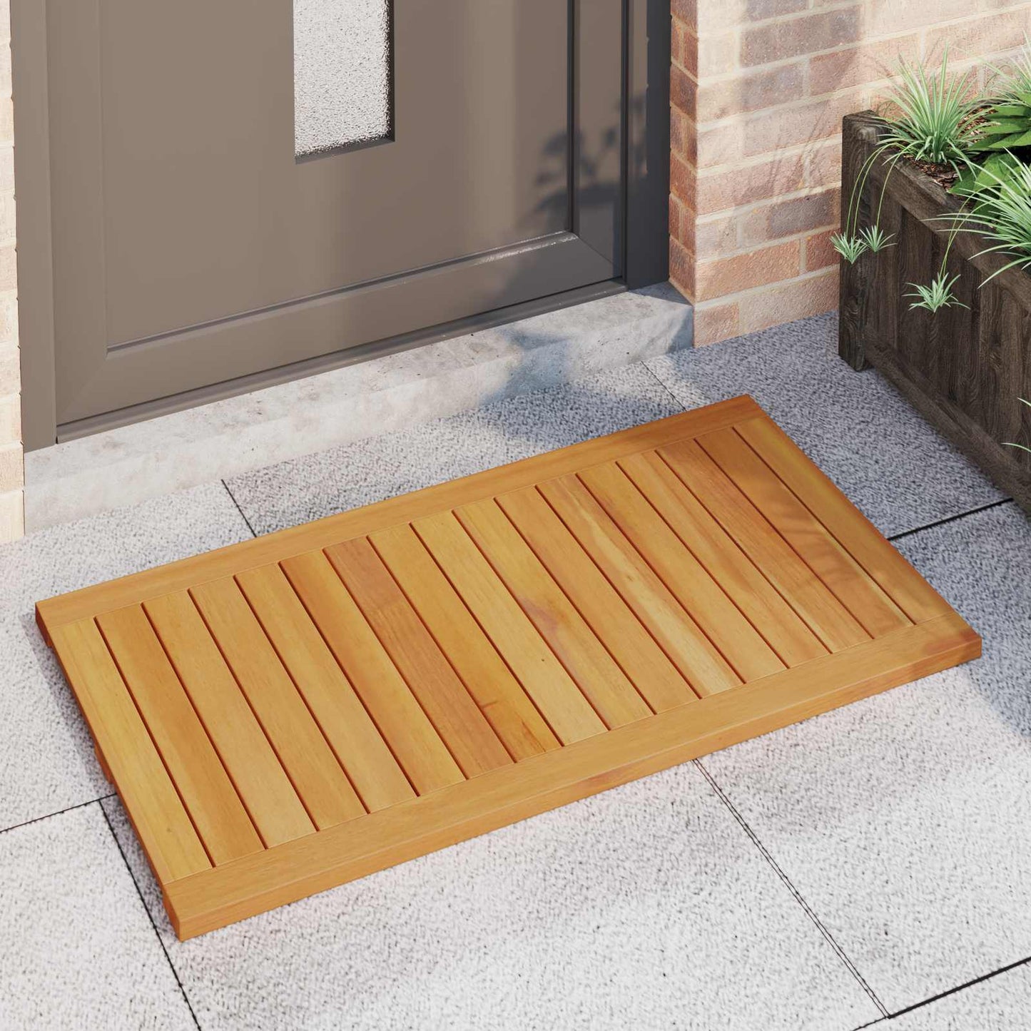 Vidaxxl Badematte Uni braun 100 x 55 cm Holz