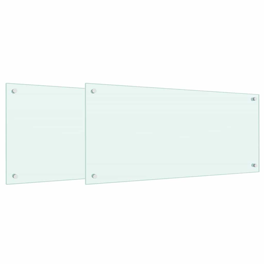 Vidaxxl Küchenrückwand 2 Stück weiß 90 x 40 cm Hartglas