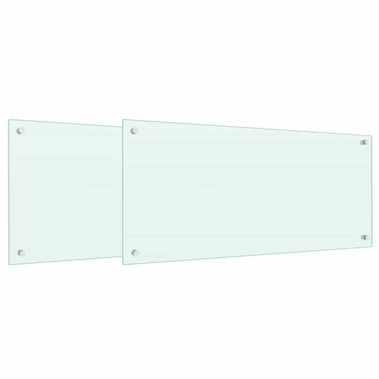 Vidaxxl Küchenrückwand 2 Stück weiß 90 x 40 cm Hartglas