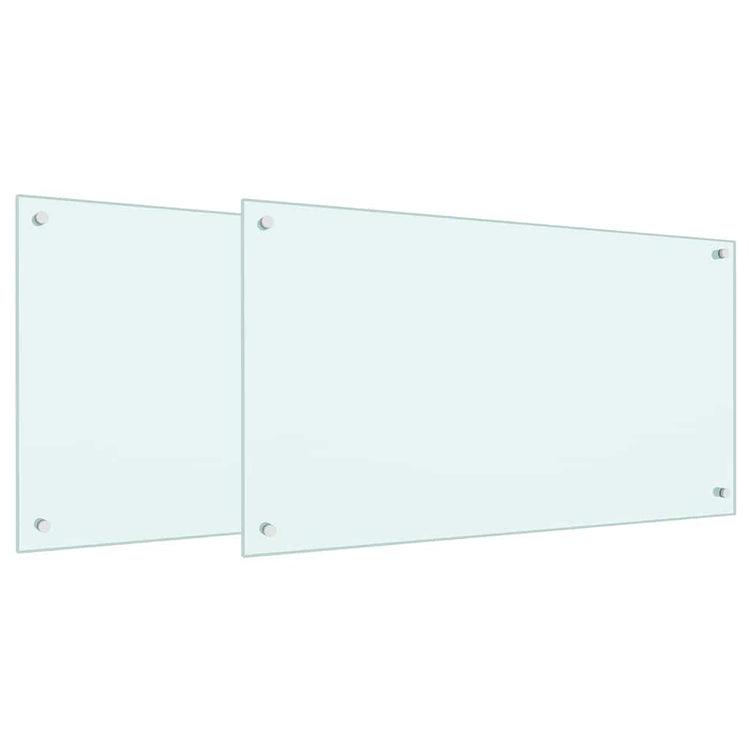Vidaxxl Küchenrückwand 2 Stück weiß 90 x 50 cm gehärtetes Glas