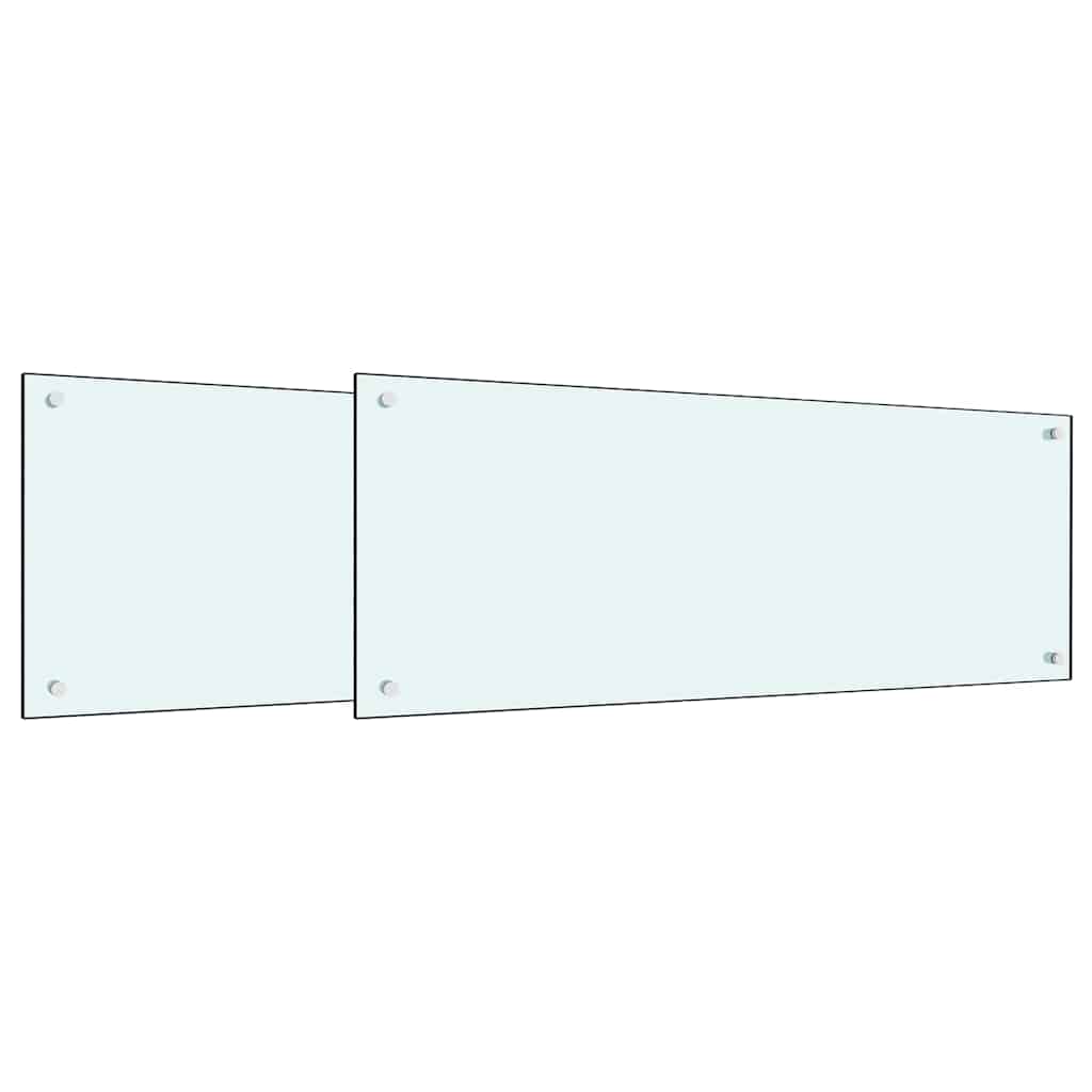VidaXL Küchenrückwand 2 Stk. Weiß 100 x 40 cm Hartglas