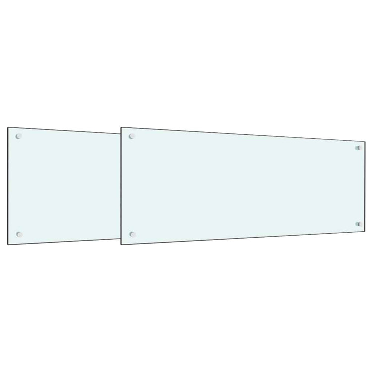 VidaXL Küchenrückwand 2 Stk. Weiß 100 x 40 cm Hartglas
