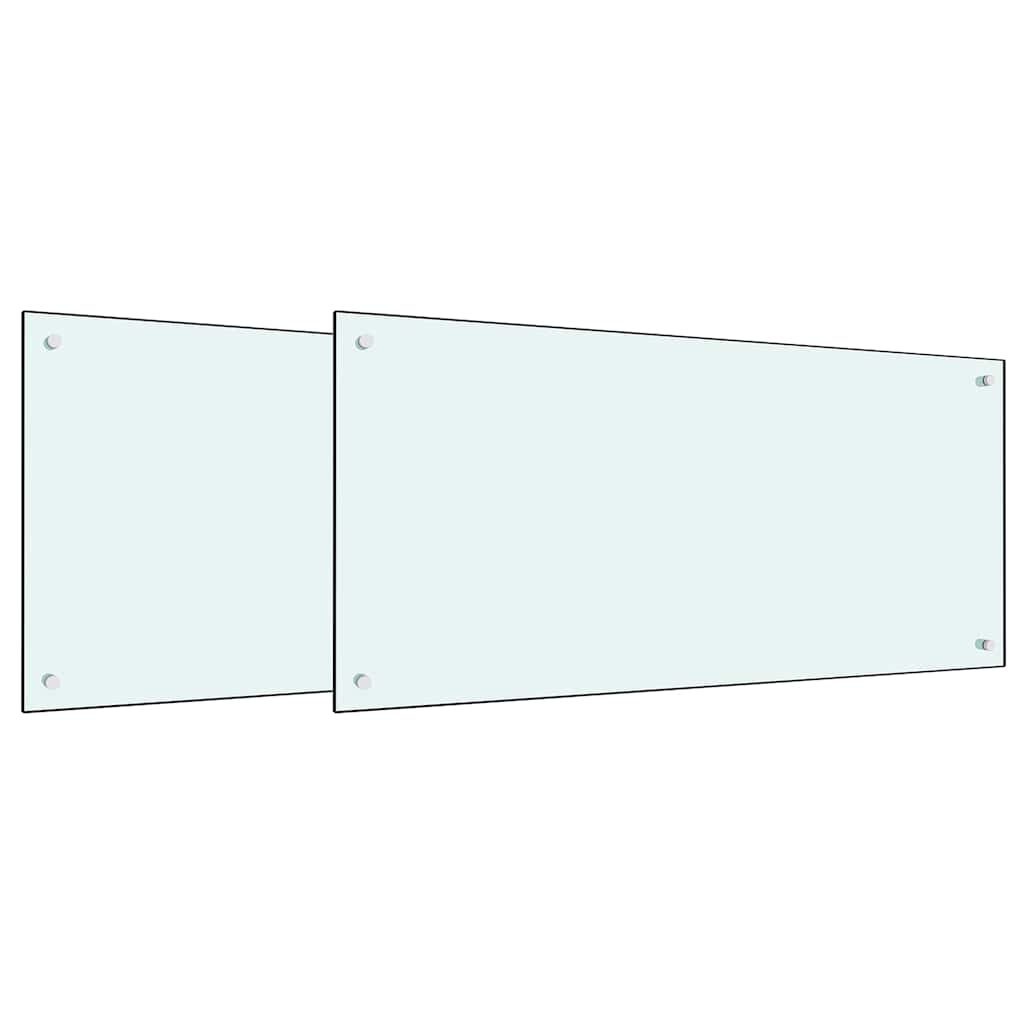 Vidaxxl Küchenrückwand 2 Stück weiß 100 x 50 cm Hartglas