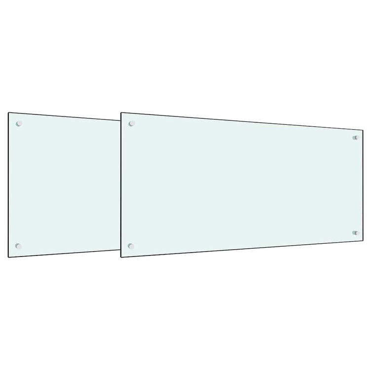 Vidaxxl Küchenrückwand 2 Stück weiß 100 x 50 cm Hartglas