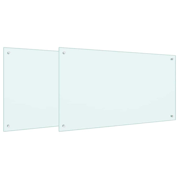 VidaXL Küchenrückwand 2 Stück Weiß 100 x 60 cm Hartglas