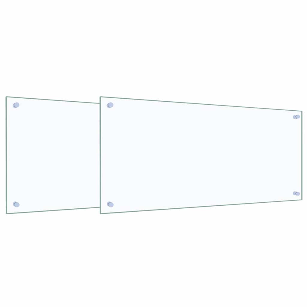 Vidaxxl Küchenrückwand 2 Stück transparent 90 x 40 cm Hartglas