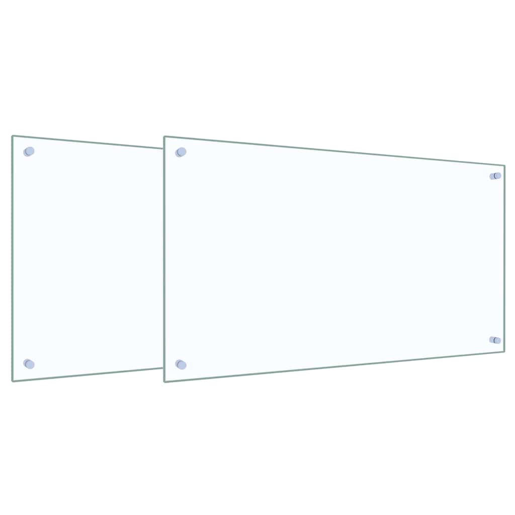 Vidaxxl Küchenrückwand 2 Stück transparent 90 x 50 cm Hartglas