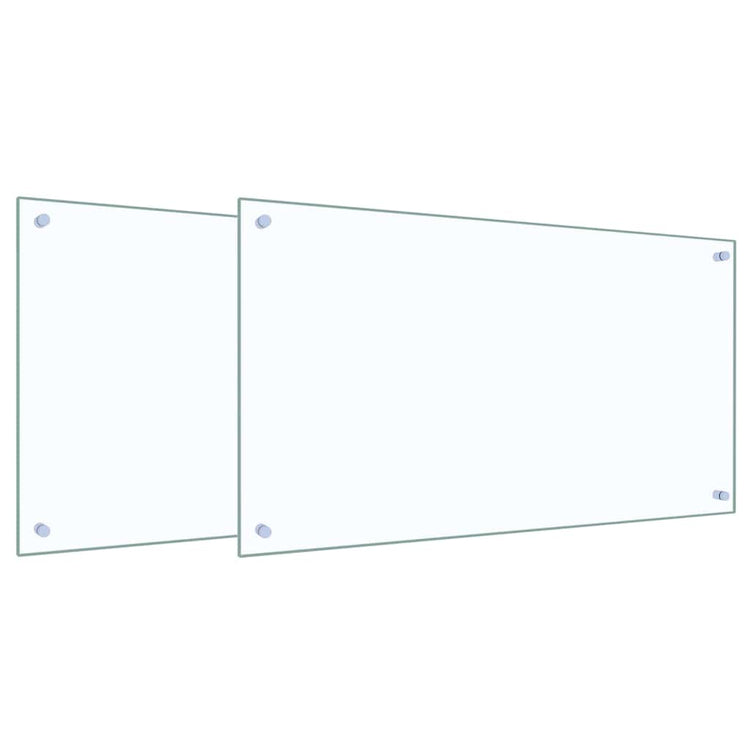 Vidaxxl Küchenrückwand 2 Stück transparent 90 x 50 cm Hartglas