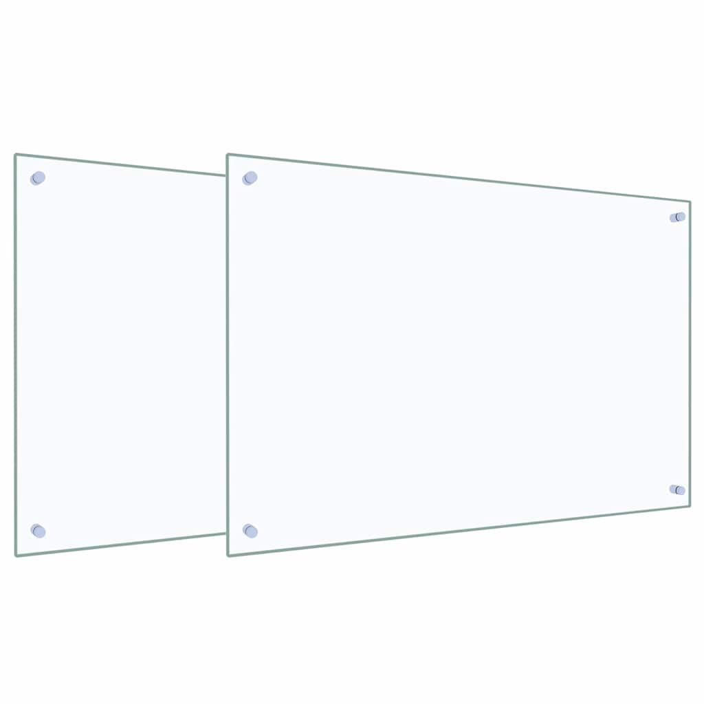 Vidaxxl Küchenrückwand 2 Stück transparent 90 x 60 cm Hartglas
