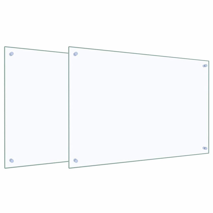Vidaxxl Küchenrückwand 2 Stück transparent 90 x 60 cm Hartglas