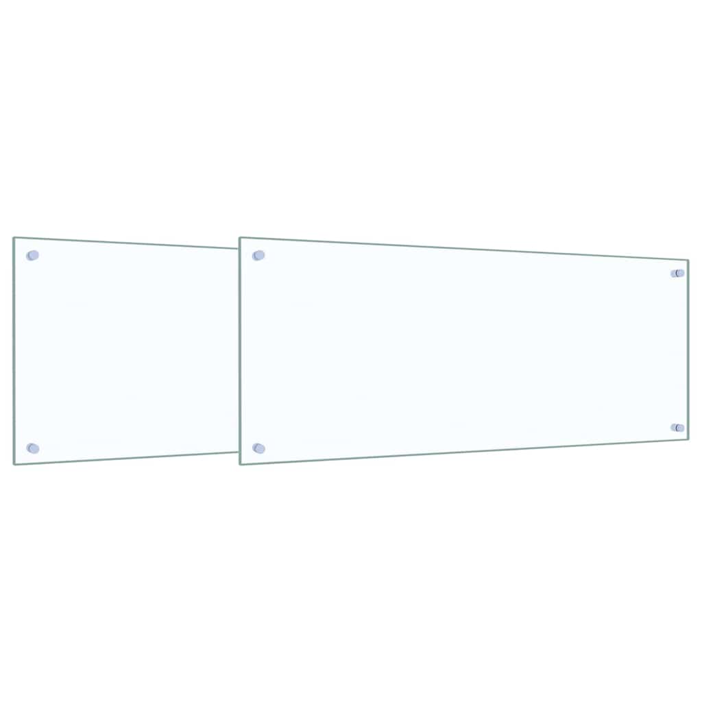 VidaXL Küchenrückwand 2 Stück transparent 100 x 40 cm Hartglas