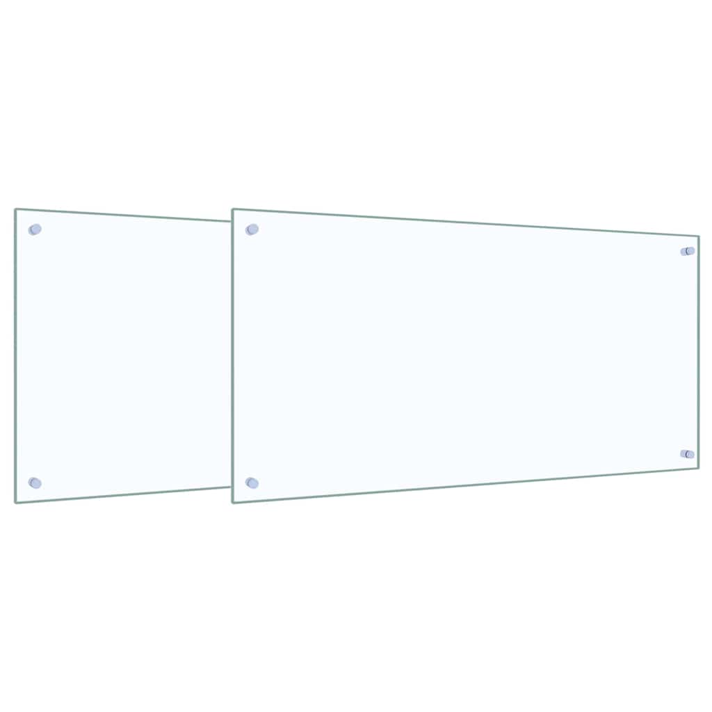 Vidaxxl Küchenrückwand 2 Stück transparent 100 x 50 cm Hartglas