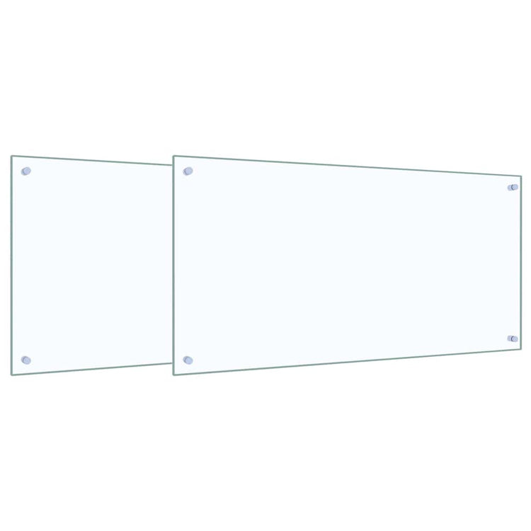 Vidaxxl Küchenrückwand 2 Stück transparent 100 x 50 cm Hartglas