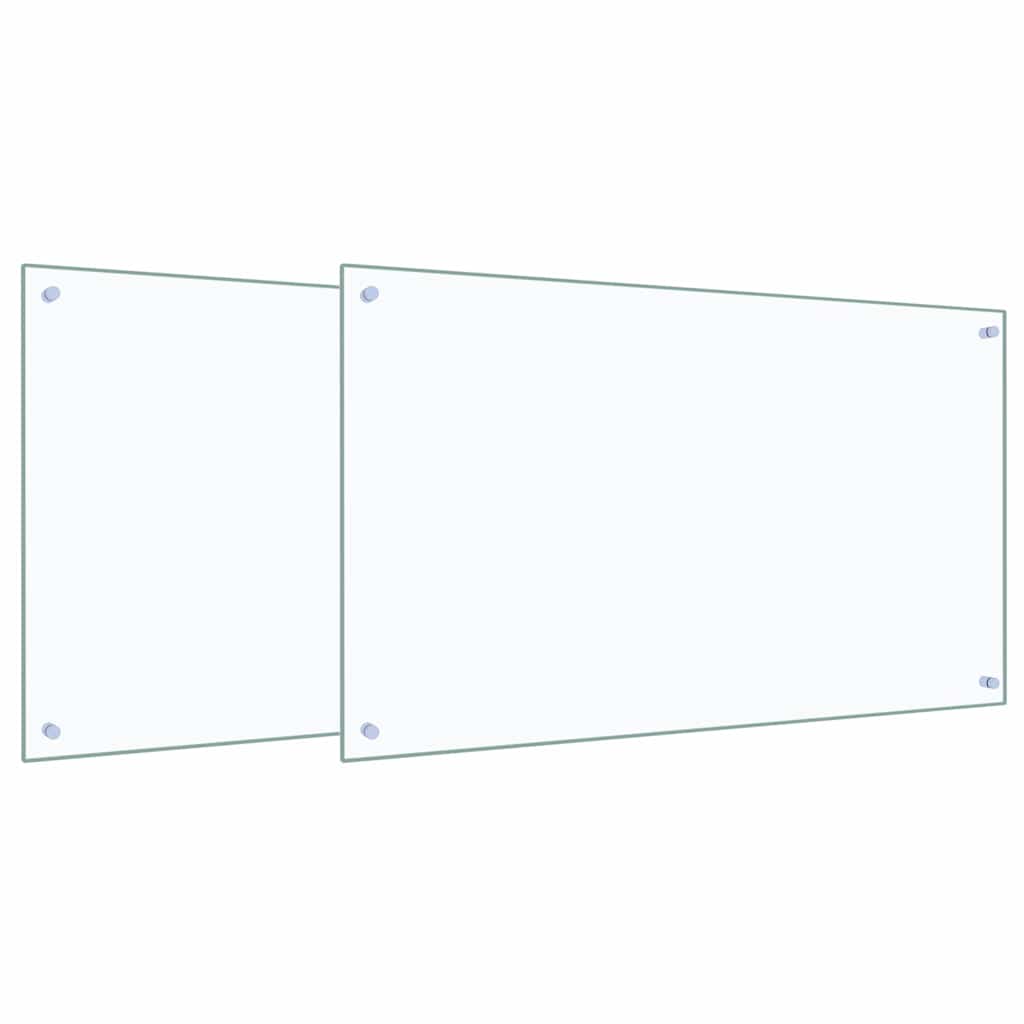 VidaXL Küchenrückwand 2 Stück transparent 100 x 60 cm Hartglas