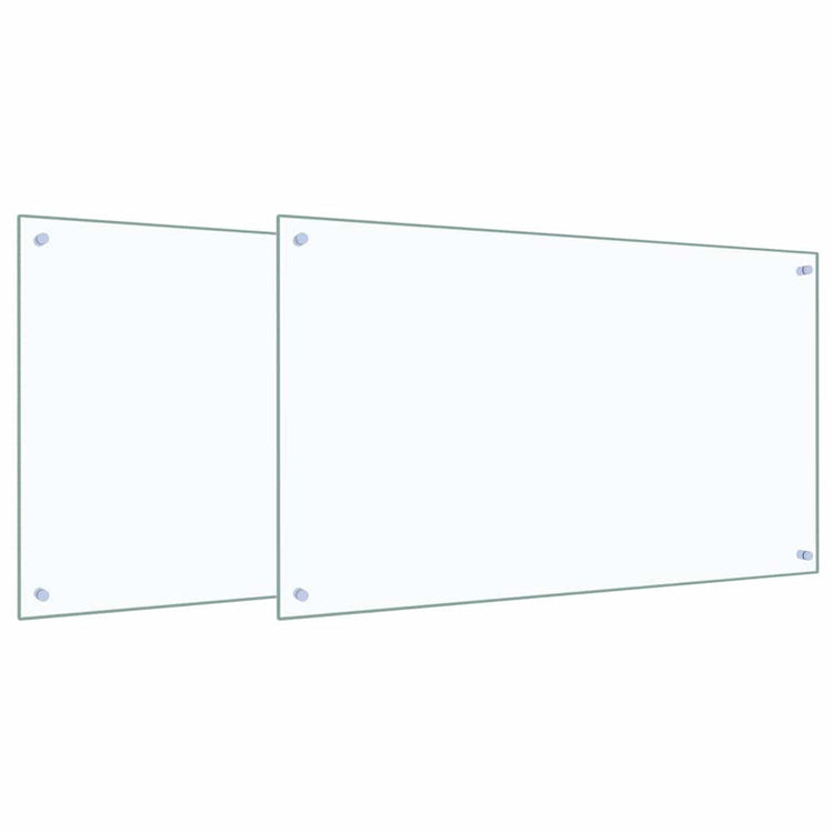 VidaXL Küchenrückwand 2 Stück transparent 100 x 60 cm Hartglas