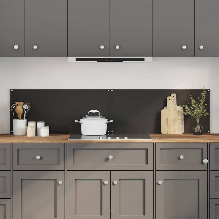 Vidaxxl Küchenrückwand 2 Stück schwarz 90 x 40 cm gehärtetes Glas