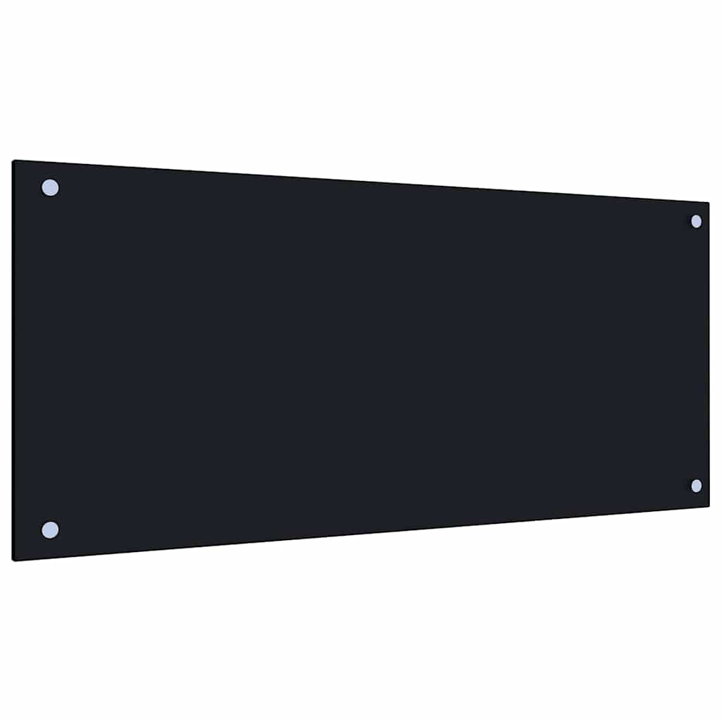 Vidaxxl Küchenrückwand 2 Stück schwarz 90 x 40 cm gehärtetes Glas