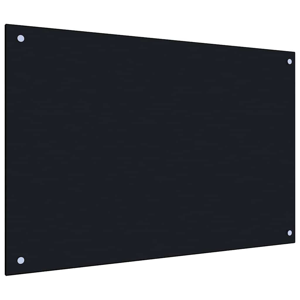 Vidaxxl Küchenrückwand 2 Stück schwarz 90 x 60 cm gehärtetes Glas