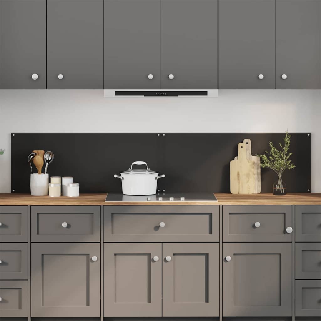 Vidaxxl Küchenrückwand 2 Stück schwarz 100 x 40 cm Hartglas