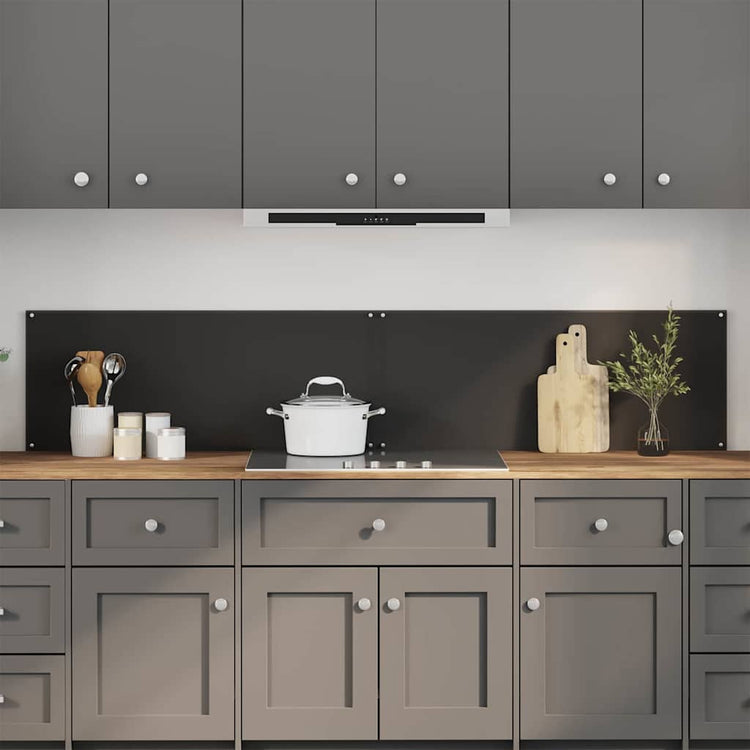 Vidaxxl Küchenrückwand 2 Stück schwarz 100 x 40 cm Hartglas