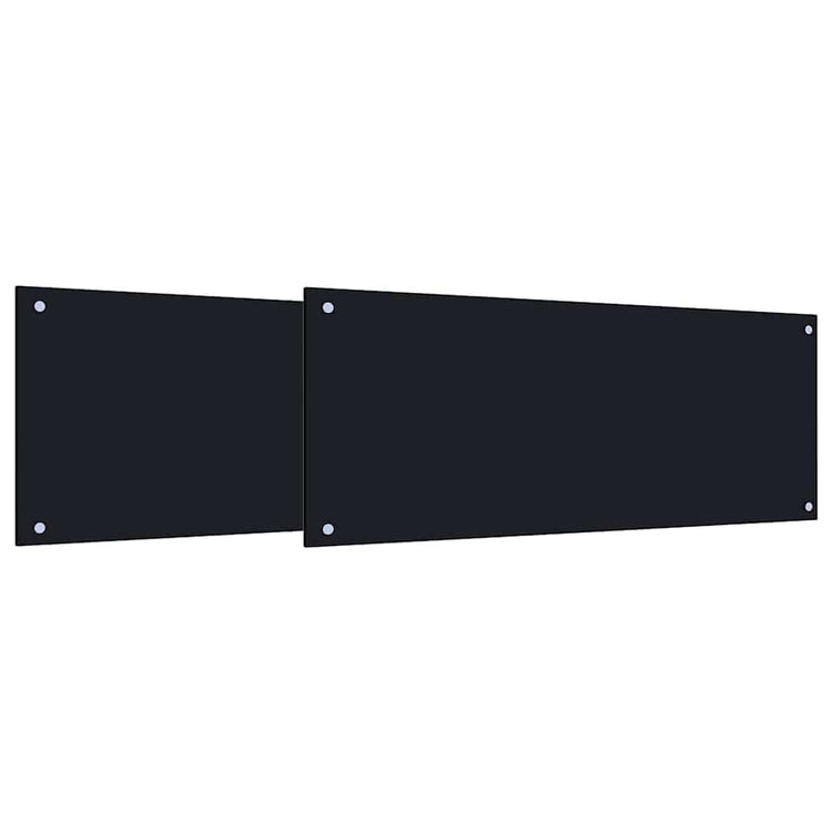 Vidaxxl Küchenrückwand 2 Stück schwarz 100 x 40 cm Hartglas