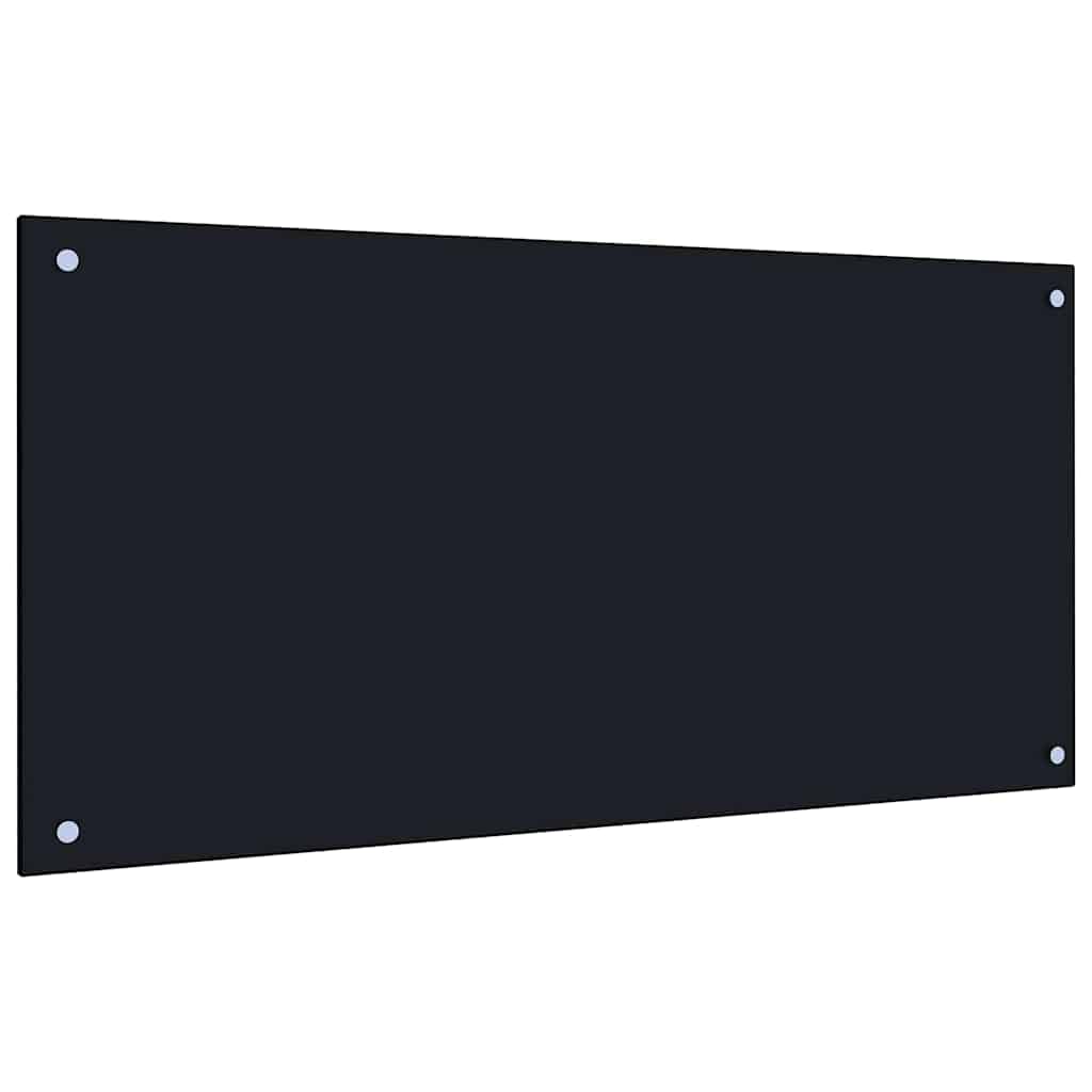 Vidaxxl Küchenrückwand 2 Stück schwarz 100 x 50 cm gehärtetes Glas