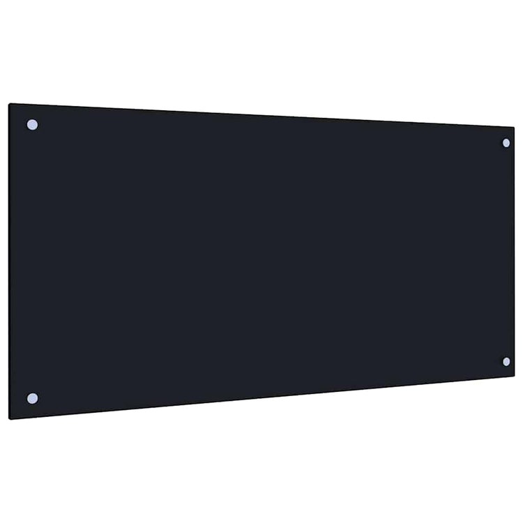 Vidaxxl Küchenrückwand 2 Stück schwarz 100 x 50 cm gehärtetes Glas