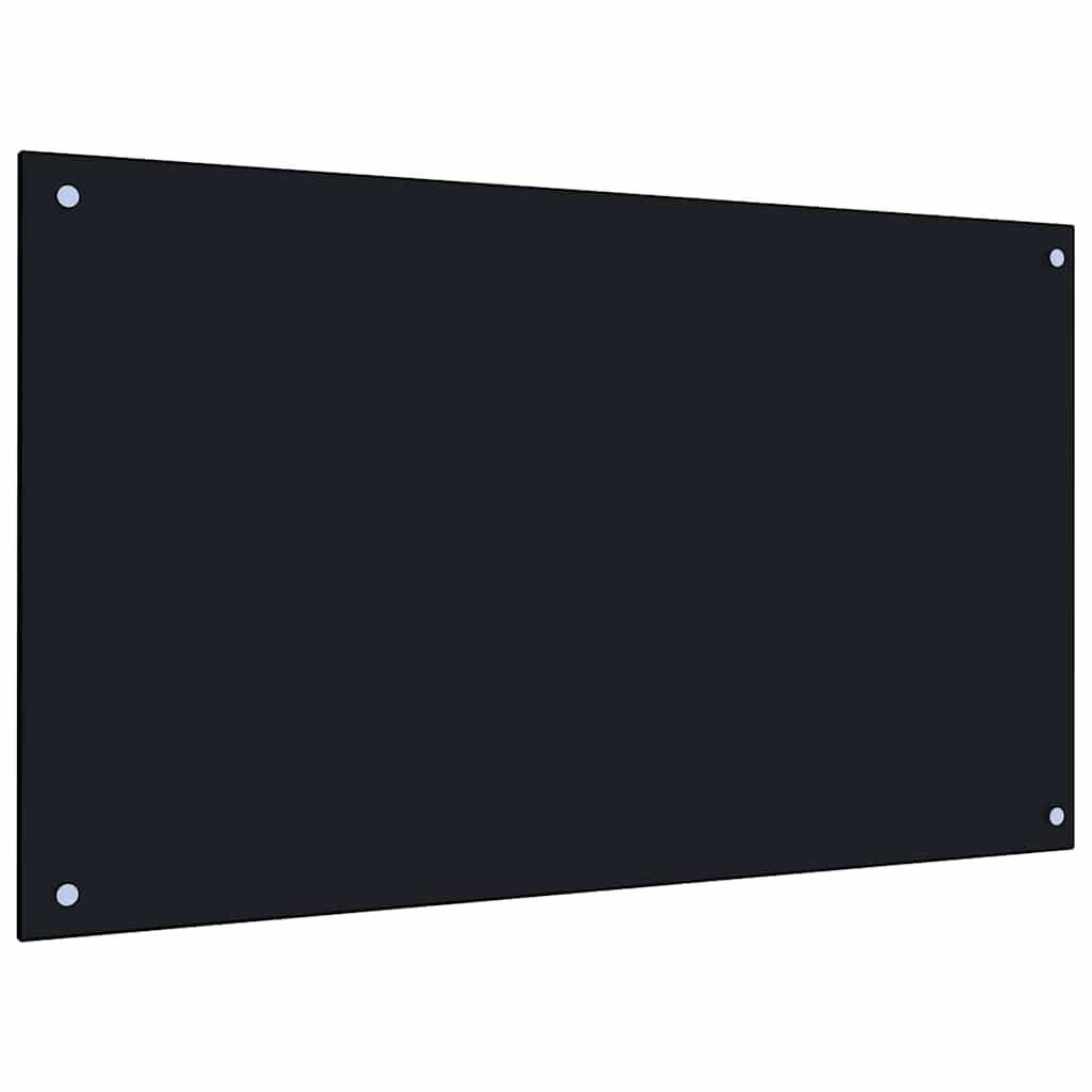 Vidaxxl Küchenrückwand 2 Stück schwarz 100 x 60 cm Hartglas