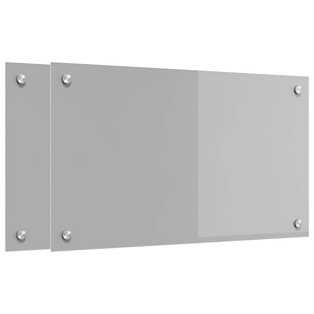 Vidaxxl Küchenrückwand 2 Stück hellgrau 70 x 40 cm gehärtetes Glas