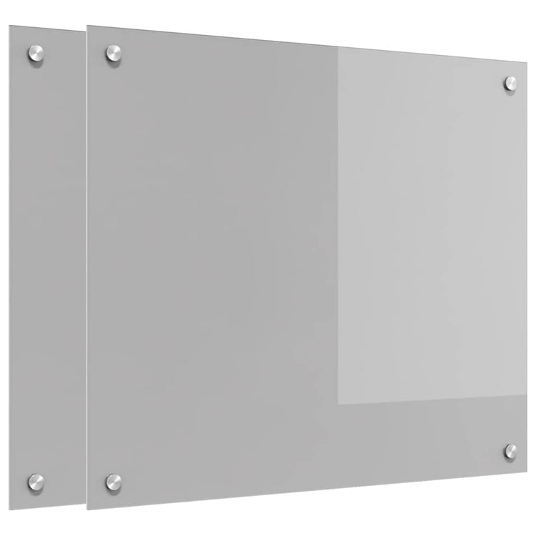 Vidaxxl Küchenrückwand 2 Stück hellgrau 70 x 60 cm gehärtetes Glas
