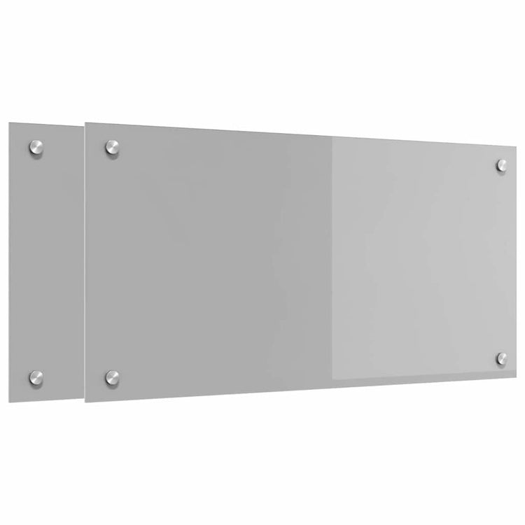 Vidaxxl Küchenrückwand 2 Stück hellgrau 80 x 40 cm gehärtetes Glas