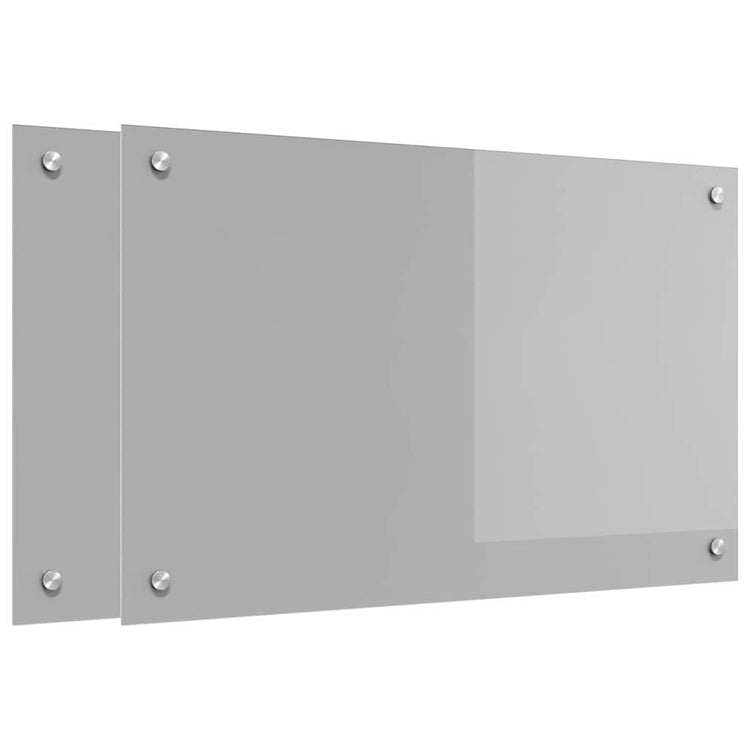 Vidaxxl Küchenrückwand 2 Stück hellgrau 80 x 50 cm gehärtetes Glas