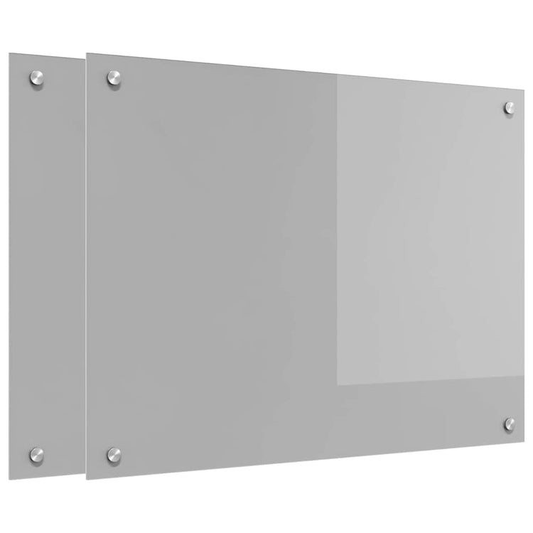 Vidaxxl Küchenrückwand 2 Stück hellgrau 80 x 60 cm gehärtetes Glas