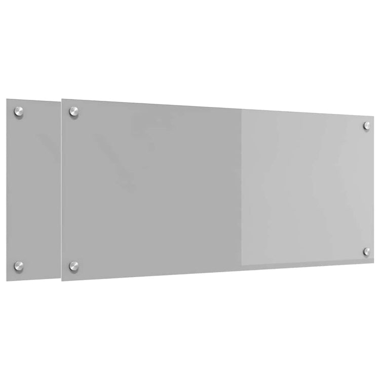 Vidaxxl Küchenrückwand 2 Stück hellgrau 90 x 40 cm gehärtetes Glas