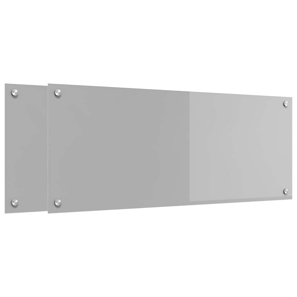 Vidaxxl Küchenrückwand 2 Stück hellgrau 100 x 40 cm gehärtetes Glas