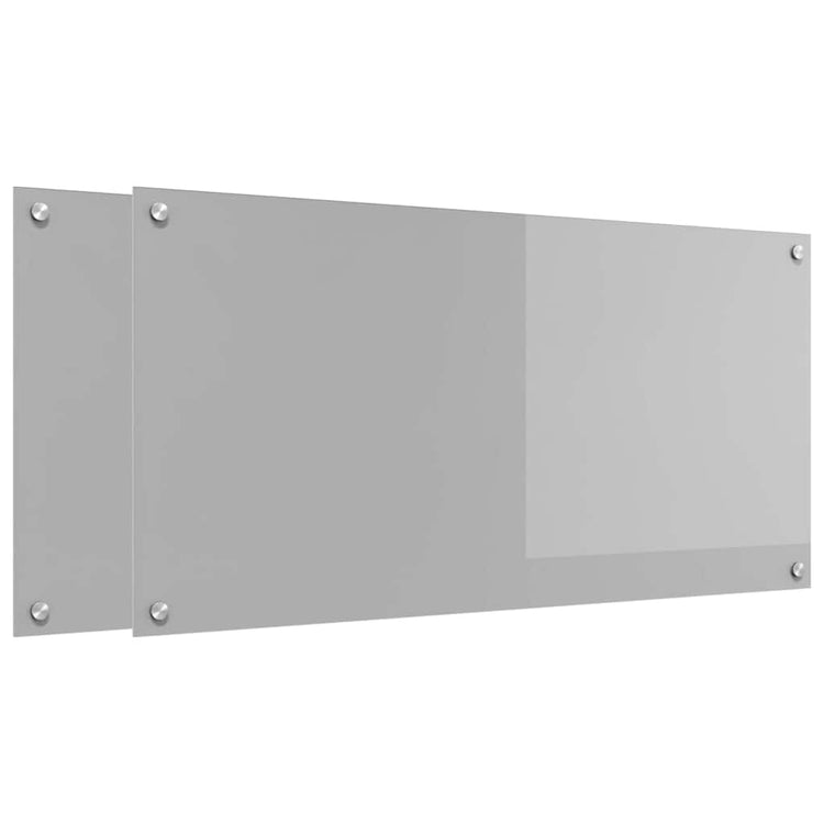 Vidaxxl Küchenrückwand 2 Stück hellgrau 100 x 50 cm gehärtetes Glas