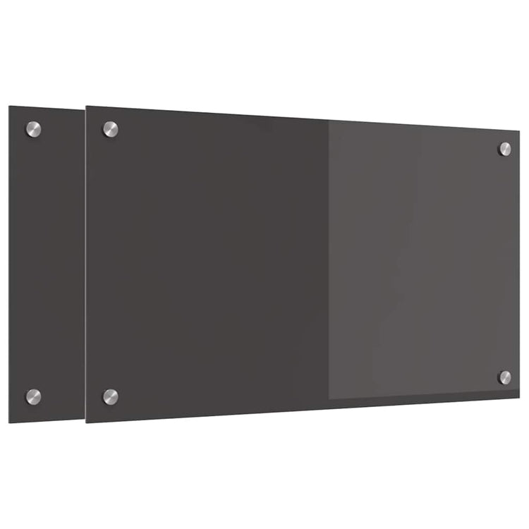 Vidaxxl Küchenrückwand 2 Stück dunkelgrau 70 x 40 cm gehärtetes Glas