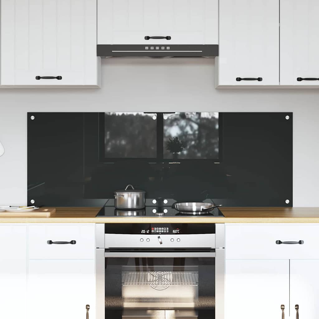 Vidaxxl Küchenrückwand 2 Stück dunkelgrau 70 x 50 cm gehärtetes Glas