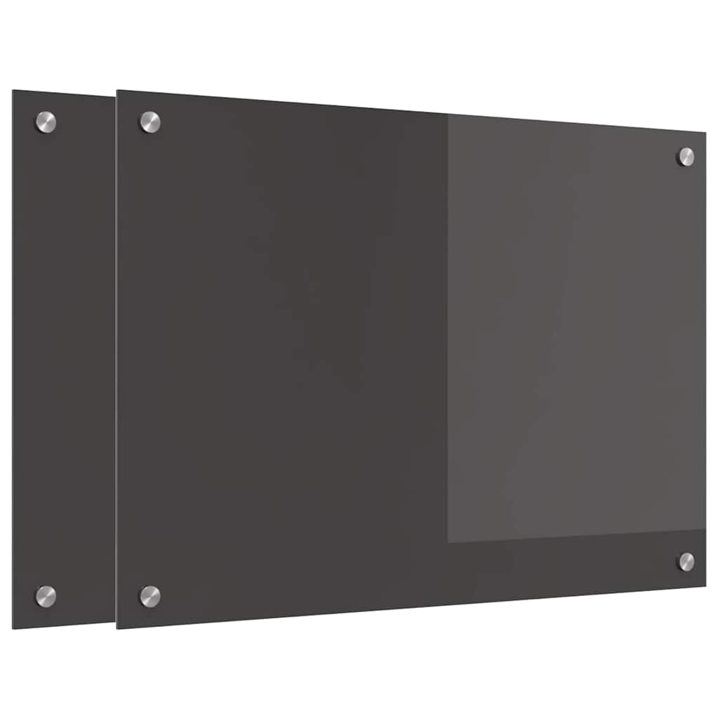 Vidaxxl Küchenrückwand 2 Stück dunkelgrau 70 x 50 cm gehärtetes Glas