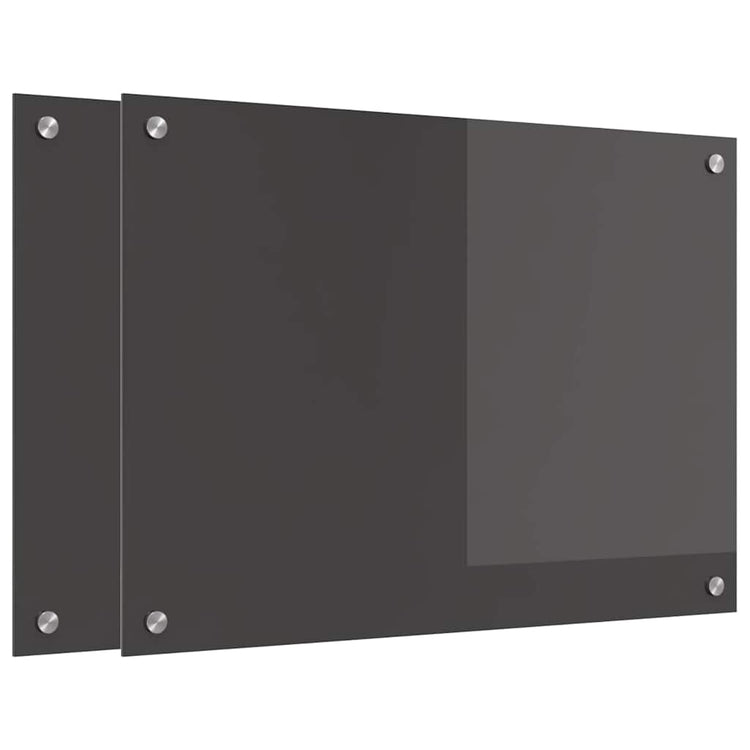 Vidaxxl Küchenrückwand 2 Stück dunkelgrau 70 x 50 cm gehärtetes Glas