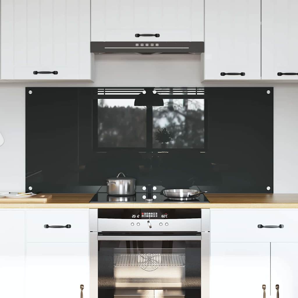 Vidaxxl Küchenrückwand 2 Stück dunkelgrau 70 x 60 cm gehärtetes Glas