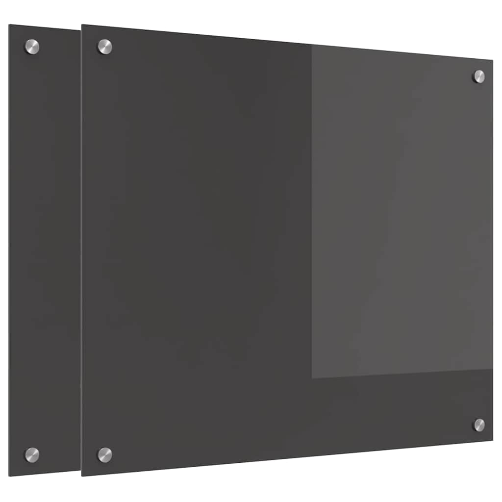 Vidaxxl Küchenrückwand 2 Stück dunkelgrau 70 x 60 cm gehärtetes Glas