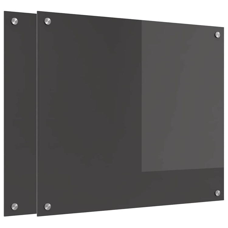 Vidaxxl Küchenrückwand 2 Stück dunkelgrau 70 x 60 cm gehärtetes Glas