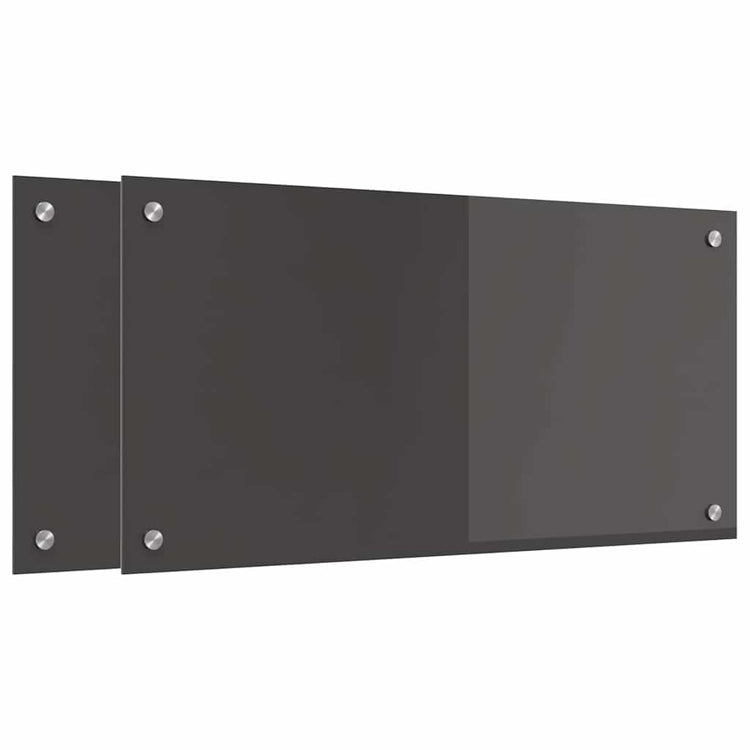 Vidaxxl Küchenrückwand 2 Stück dunkelgrau 80 x 40 cm gehärtetes Glas