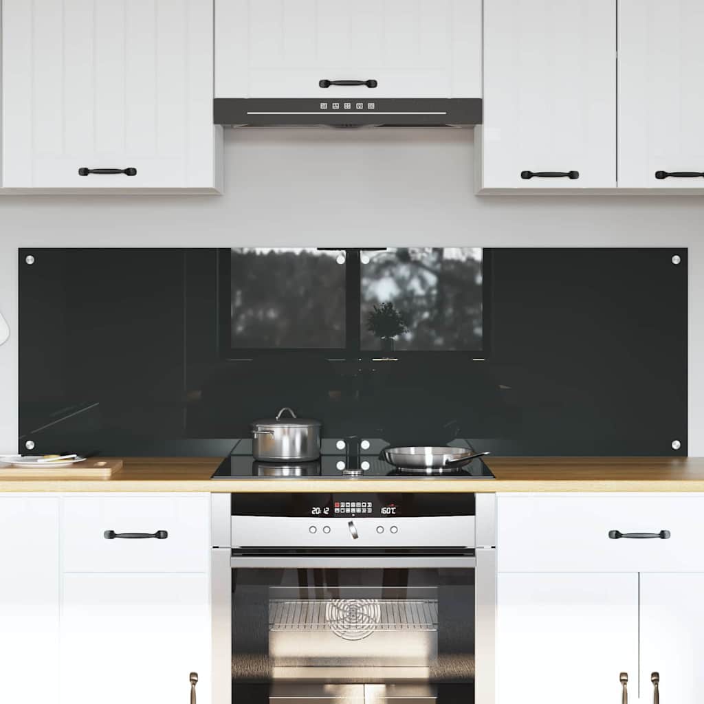 Vidaxxl Küchenrückwand 2 Stück dunkelgrau 80 x 50 cm gehärtetes Glas